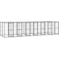 vidaXL Outdoor-Hundezwinger Stahl mit Dach