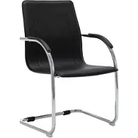 vidaXL Freischwinger Bürostuhl Schwarz Kunstleder