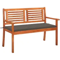 vidaXL 2-Sitzer-Gartenbank mit Auflage 120 cm Massivholz Eukalyptus