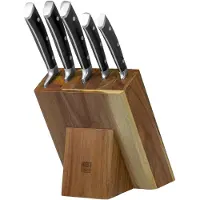 Blackwell Messerblock - Deluxe - Kochmesser, Brotmesser, Fleischmesser, Officemesser & Schälmesser 6-teilig