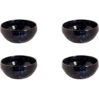 Palmer 4 x Bama Blue Schale, , 0,30 Liter, √ò 12 cm, spülmaschinenfest, blau schwarz weiß gesprenkelt glänzend