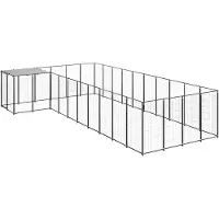 vidaXL Hundezwinger Schwarz 13,31 m² Stahl