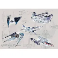 Komar Vliestapete "Digitaldruck Vlies - Star Wars Blueprint Light - Größe 400 x 280 cm" bedruckt glatt Kinderzimmer