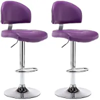 vidaXL Barhocker 2 Stk. Lila Kunstleder
