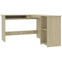 vidaXL Eckschreibtisch L-Form Sonoma-Eiche 120x140x75 cm Holzwerkstoff