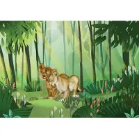 Komar Vliestapete "Digitaldruck Vlies - Lion King Love - Größe 400 x 280 cm" bedruckt glatt Kinderzimmer