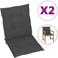 vidaXL Gartenstuhlauflagen für Niedriglehner 2 Stk. Anthrazit
