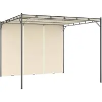 vidaXL Gartenpavillon mit Seitenvorhang 3x3x2,25 m Creme