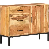 vidaXL Sideboard 88x30x73 cm Akazie Massivholz