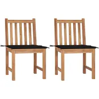 vidaXL Gartenstühle 2 Stk. mit Kissen Massivholz Teak