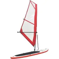 vidaXL Aufblasbares SUP-Board mit Segel Set Rot und Weiß