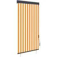 vidaXL Außenrollo 100 x 250 cm Weiß und Orange