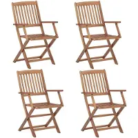 vidaXL Klappbare Gartenstühle 4 Stk. Massivholz Akazie