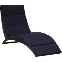 vidaXL Sonnenliege mit Auflage Poly Rattan Schwarz