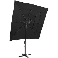 vidaXL Sonnenschirm mit Aluminium-Mast 4-lagig Schwarz 250x250 cm