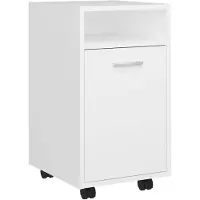 vidaXL Beistellschrank mit Rollen Weiß 33x38x60 cm Holzwerkstoff