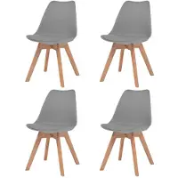 vidaXL Esszimmerstühle 4 Stk. Grau Kunststoff
