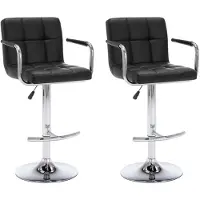 vidaXL Barhocker 2 Stk. Schwarz Kunstleder