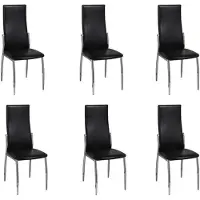 vidaXL Esszimmerstühle 6 Stk. Schwarz Kunstleder