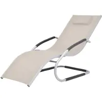 vidaXL Sonnenliege mit Kissen Aluminium und Textilene Creme