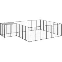 vidaXL Hundezwinger Schwarz 12,1 m² Stahl