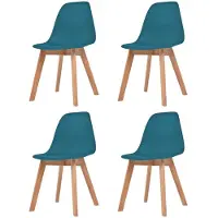 vidaXL Esszimmerstühle 4 Stk. Türkis Kunststoff