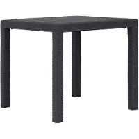 vidaXL Gartentisch Braun 79x79x72 cm Kunststoff Rattan-Optik