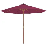 vidaXL Sonnenschirm mit Holz-Mast 300 cm Bordeauxrot