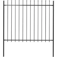 vidaXL Gartenzaun Woerden mit Speerspitze Stahl 170 x 150 cm Schwarz