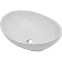 vidaXL Luxus Keramik Waschbecken Oval Weiß 40 x 33 cm