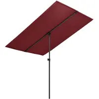 vidaXL Sonnenschirm mit Aluminium-Mast 2x1,5 m Bordeauxrot