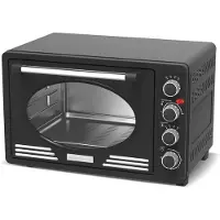 TurboTronic Minibackofen - EV45R - mit Umluft und Drehspieß 45 Liter, inkl. Backblech, 2000W Mini Tisch Backofen Camping Pizzaofen Klein/Groß Vintage Retro creme