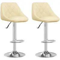 vidaXL Barhocker 2 Stk. Creme Kunstleder