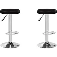 vidaXL Barhocker 2 Stk. Schwarz Kunstleder