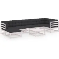 vidaXL 8-tlg. Garten-Lounge-Set mit Kissen Massivholz Kiefer