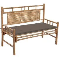 vidaXL Gartenbank mit Auflage 120 cm Bambus