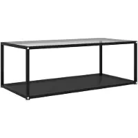 vidaXL Couchtisch Transparent und Schwarz 100x50x35 cm Hartglas