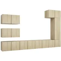 vidaXL 8-tlg. TV-Schrank-Set Sonoma-Eiche Holzwerkstoff