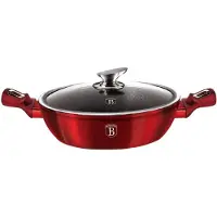 Berlinger Haus BH-1262 Burgundy Metallic LINE 24CM Sauteuse inkl. Deckel, Aluminium, 24 cm Durchmesser, Induktionsherd-geeignet, Antihaftbeschichtung