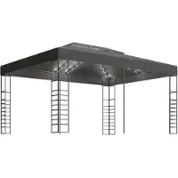 vidaXL Pavillon mit LED-Lichterkette 3x4 m Anthrazit
