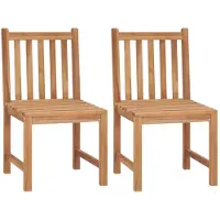 vidaXL Gartenstühle 2 Stk. Massivholz Teak