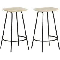 vidaXL Barhocker 2 Stk. Mango Massivholz