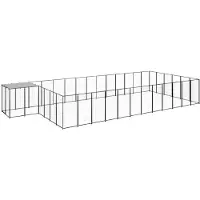 vidaXL Hundezwinger Schwarz 22,99 m² Stahl