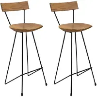 vidaXL Barhocker 2 Stk. Massivholz Teak