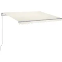 vidaXL Markise Manuell Einziehbar mit LED 350x250 cm Creme