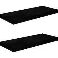 vidaXL Schweberegale 2 Stk. Hochglanz-Schwarz 60x23,5x3,8 cm MDF