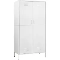 vidaXL Kleiderschrank Weiß 90x50x180 cm Stahl