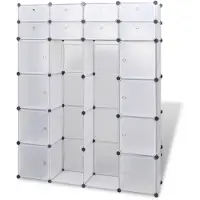 vidaXL Modularer Schrank mit 18 Fächern Weiß 37x146x180,5 cm