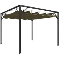 vidaXL Gartenpavillon mit Ausziehbarem Dach 3x3 m Taupe 180 g/m²
