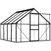 vidaXL Gewächshaus mit Fundament Anthrazit Aluminium 4,75 m²